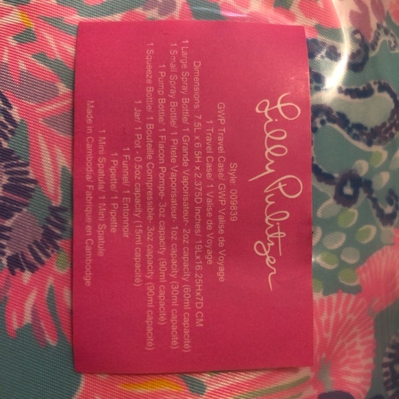 Lilly Pulitzer Travel Case Bag - Splendor In The Sand (4 Bottles + 1 Jar) NEW - Picture 3 of 9